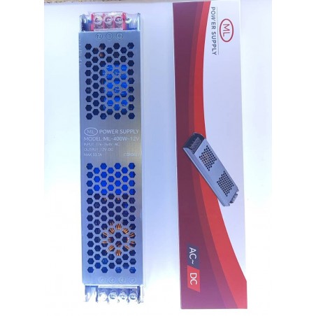 خرید پاور اسلیم ۱۲ ولت ۴۰۰ وات (۳۳ آمپر) | منبع تغذیه قدرتمند و باریک LED