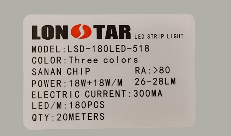 ریسه نواری درایور خور تراکم 180 سه حالته 20 متری